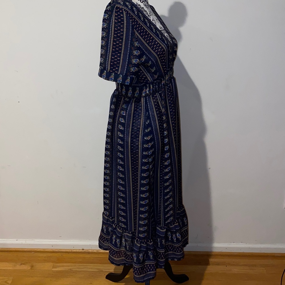 Bohemian Floral Maxi Boho V-Neck Boutique Dress Size Small - Picture 7 of 8